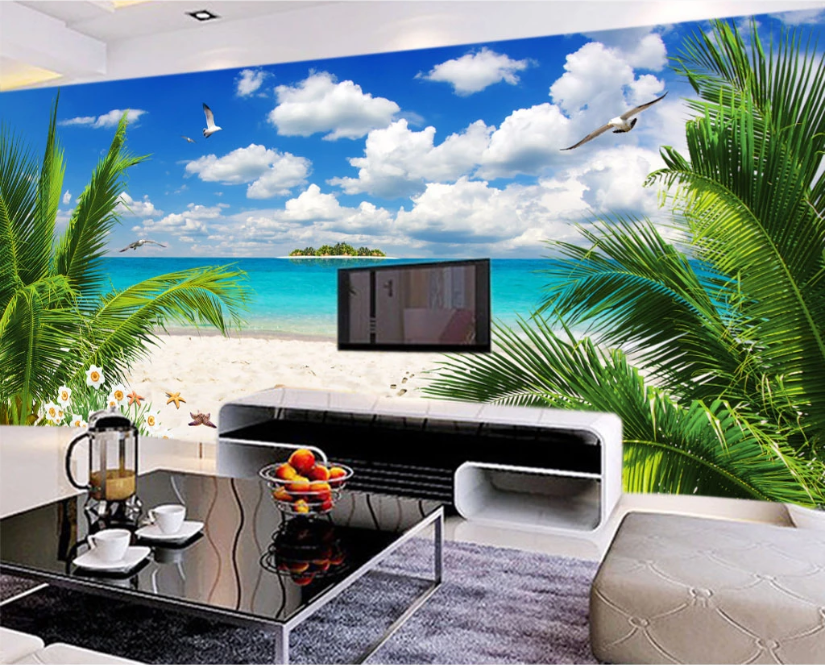 3D Seagull Island WC276 Wall Murals