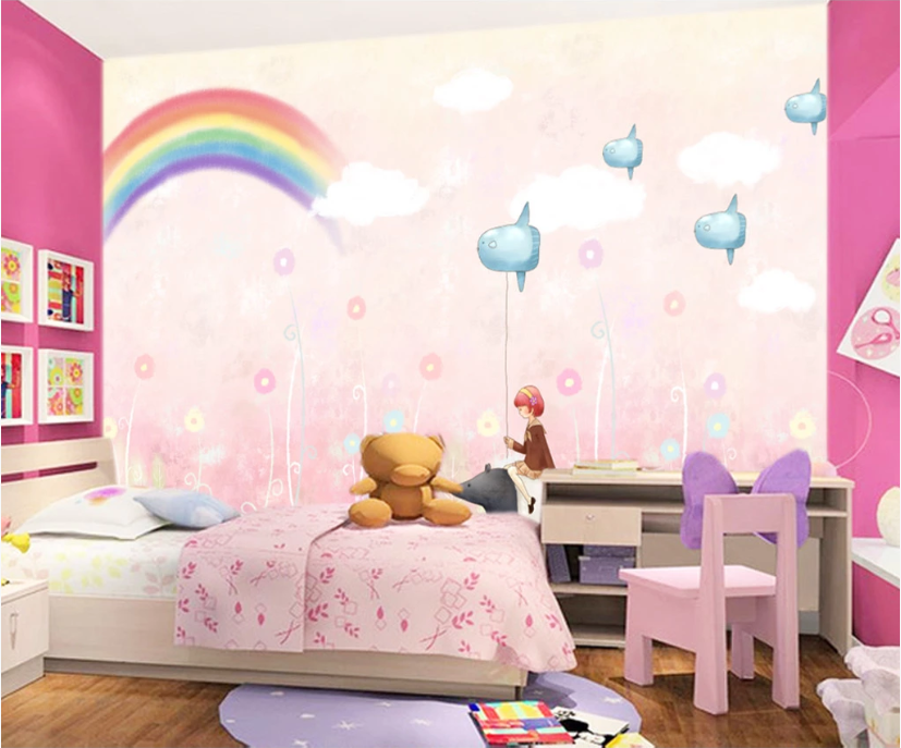 3D Cartoon Rainbow WC235 Wall Murals