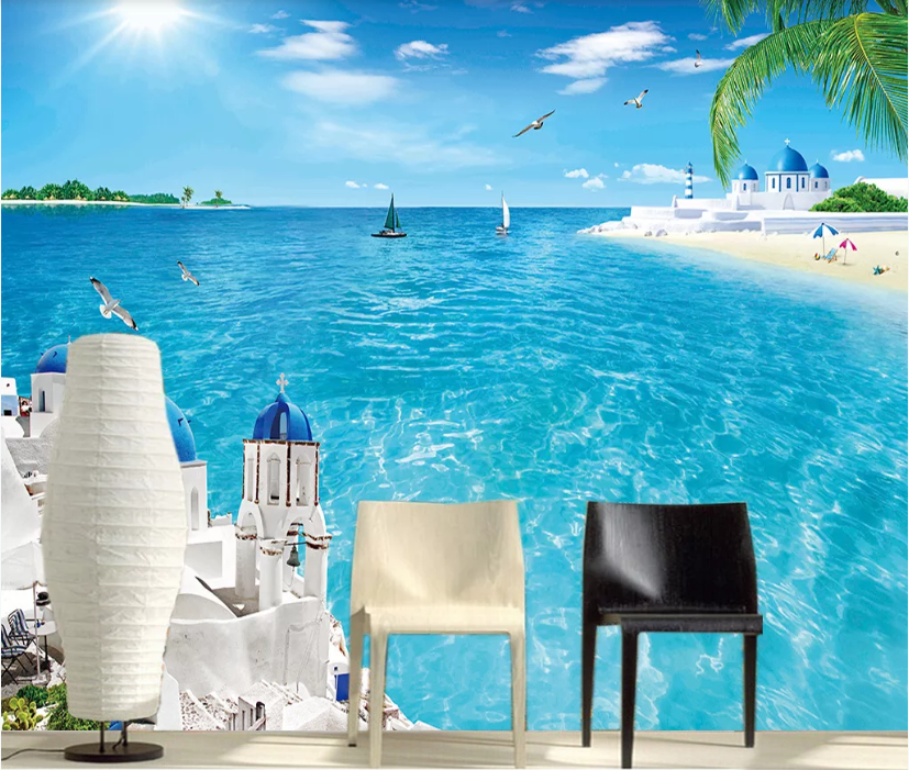 3D Aegean Sea WC142 Wall Murals