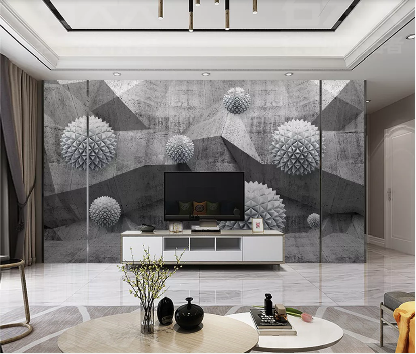3D Gray Ball WC2536 Wall Murals