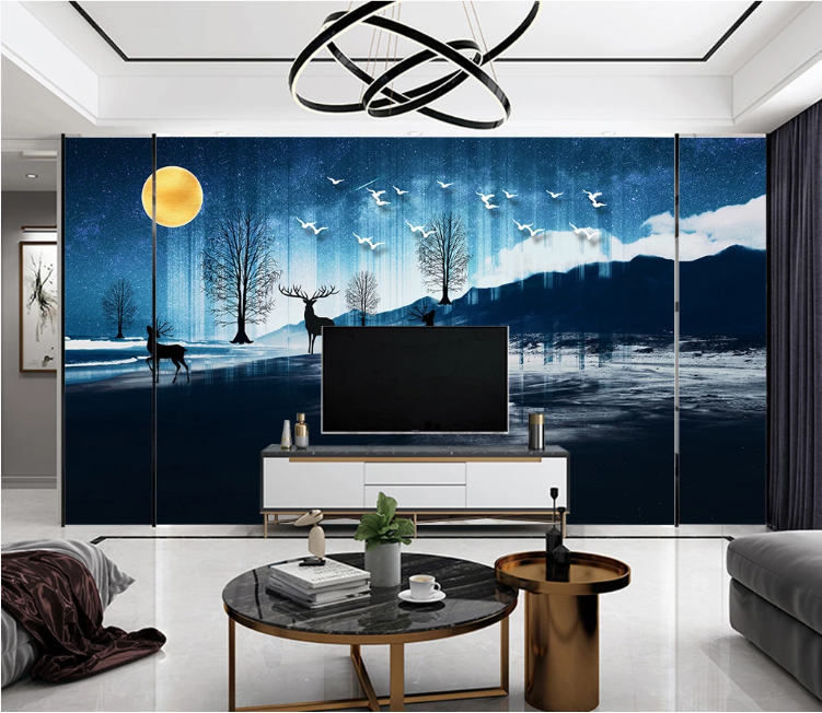 3D Pigeon Deer WC2462 Wall Murals