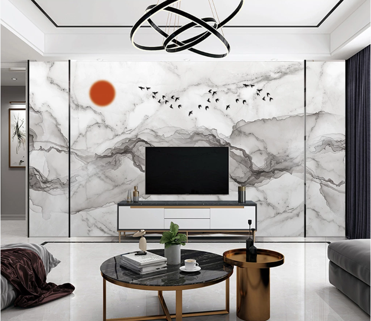 3D Black Bird Boat WC2427 Wall Murals