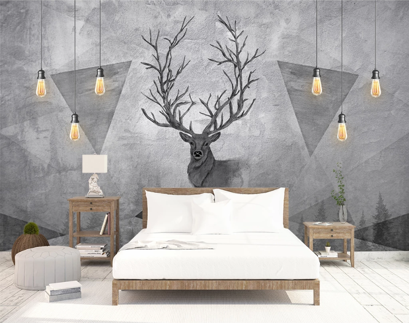 3D Grey Deer WC2388 Wall Murals