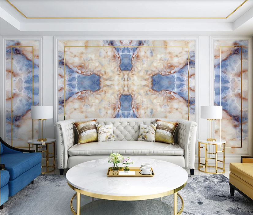 3D Blue Pattern WC2090 Wall Murals