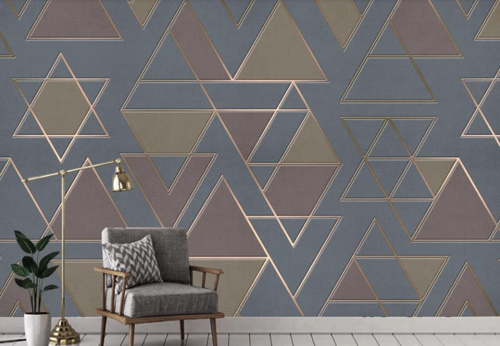3D Two-color Triangle Interlaced 1201 Wall Murals