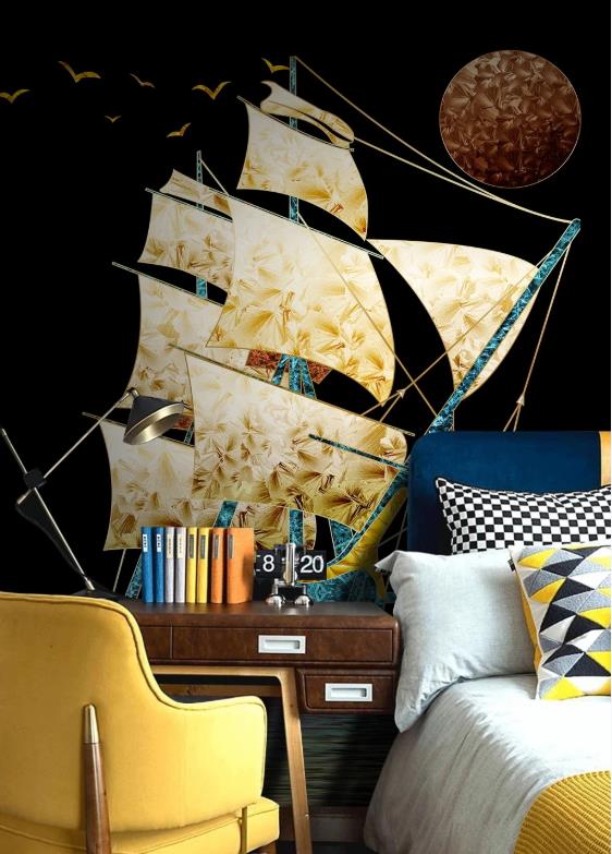 3D Moonlight Sailing 1235 Wall Murals