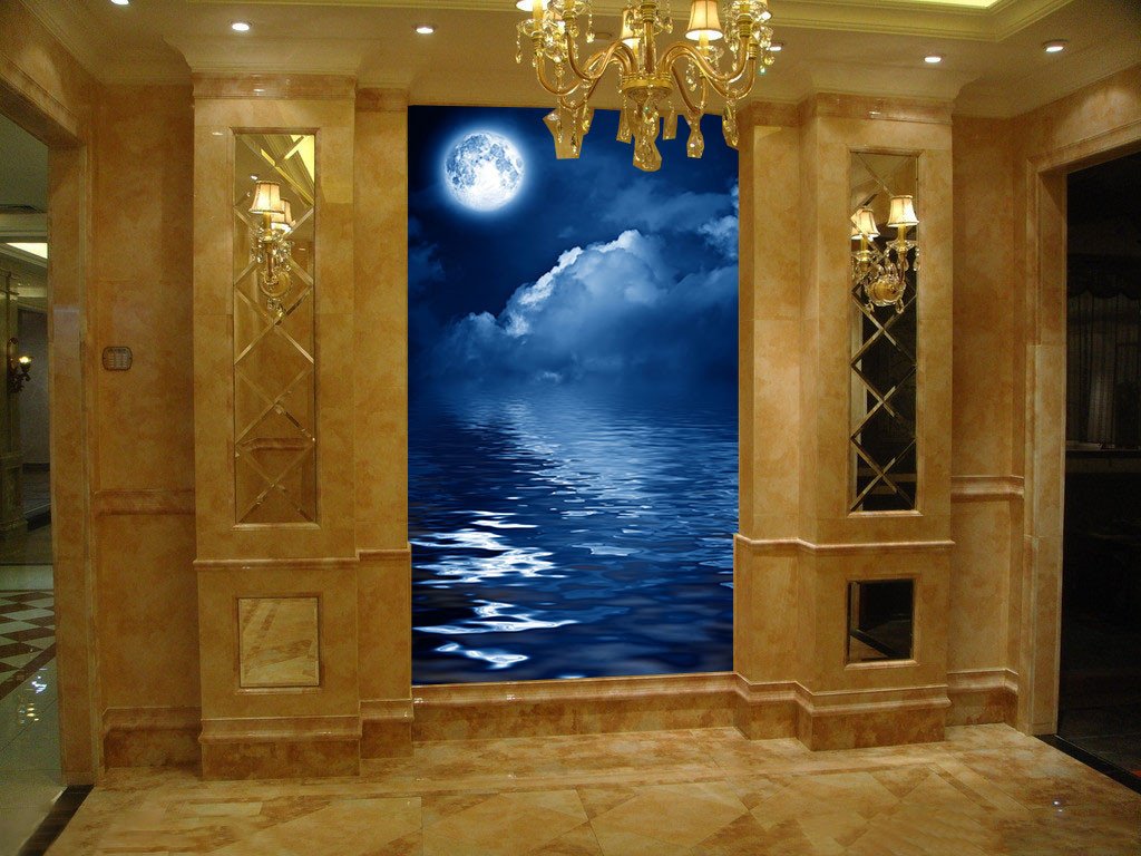 Full Moon Sea Wallpaper AJ Wallpaper