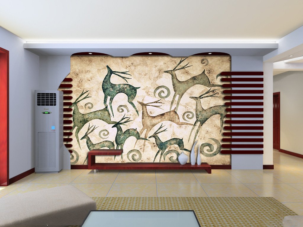 3D Running Deers 281 Wallpaper AJ Wallpaper