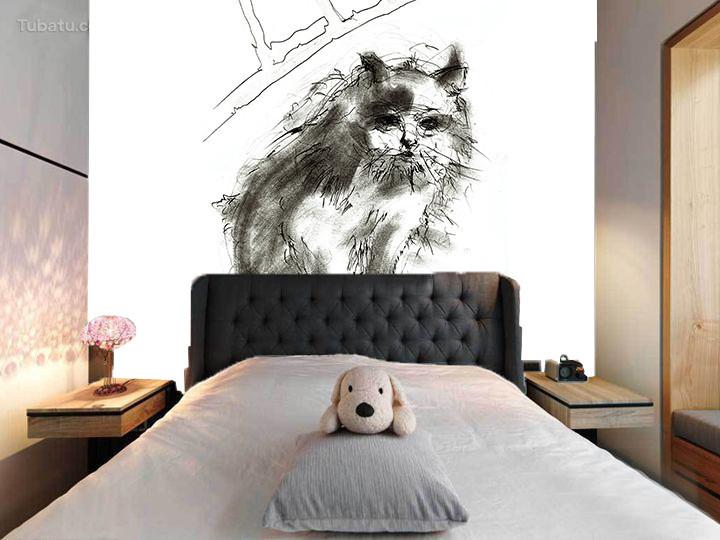 Sketch Cat 1 Wallpaper AJ Wallpaper