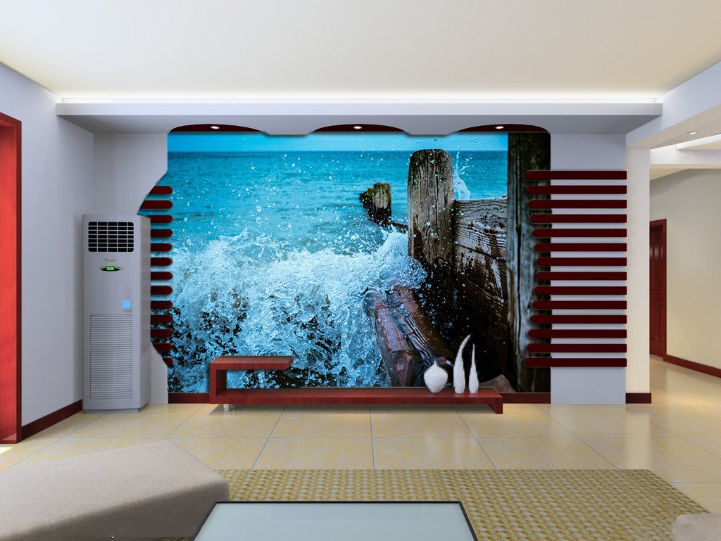 3D Ocean River Stone Spray 112 Wallpaper AJ Wallpaper