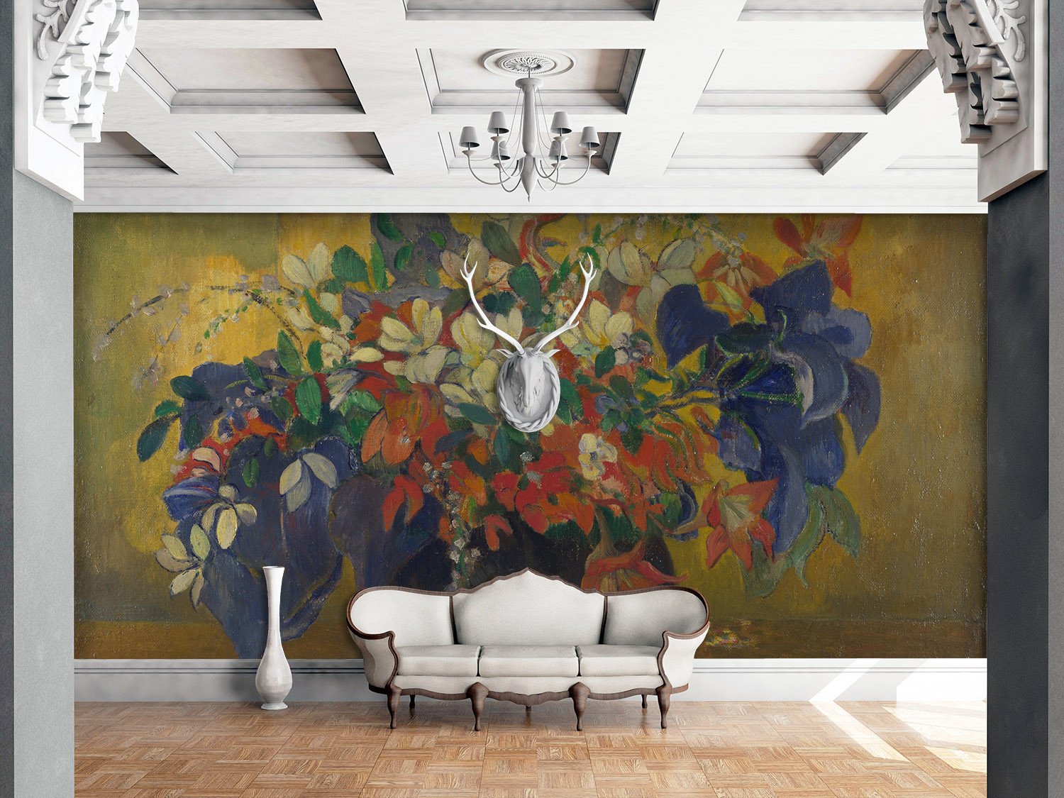 Blue Flowers Vase Wallpaper AJ Wallpaper