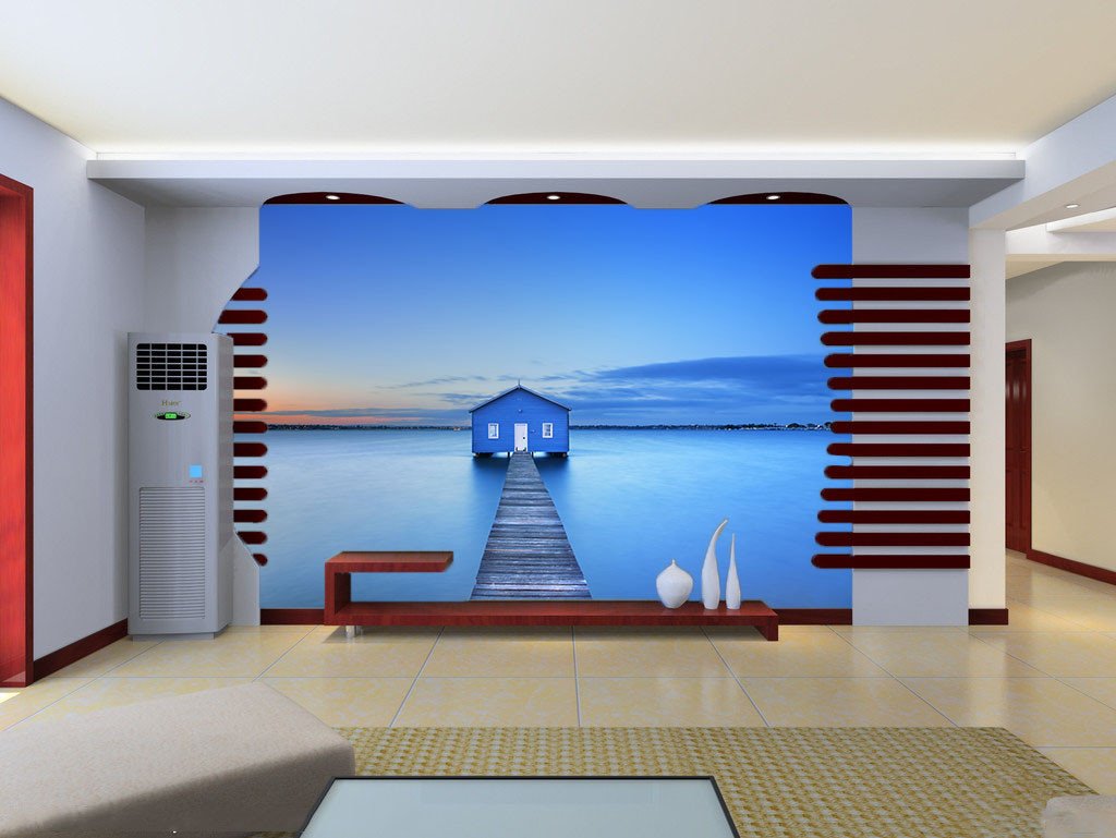 Sea Wooden Cabin Wallpaper AJ Wallpaper