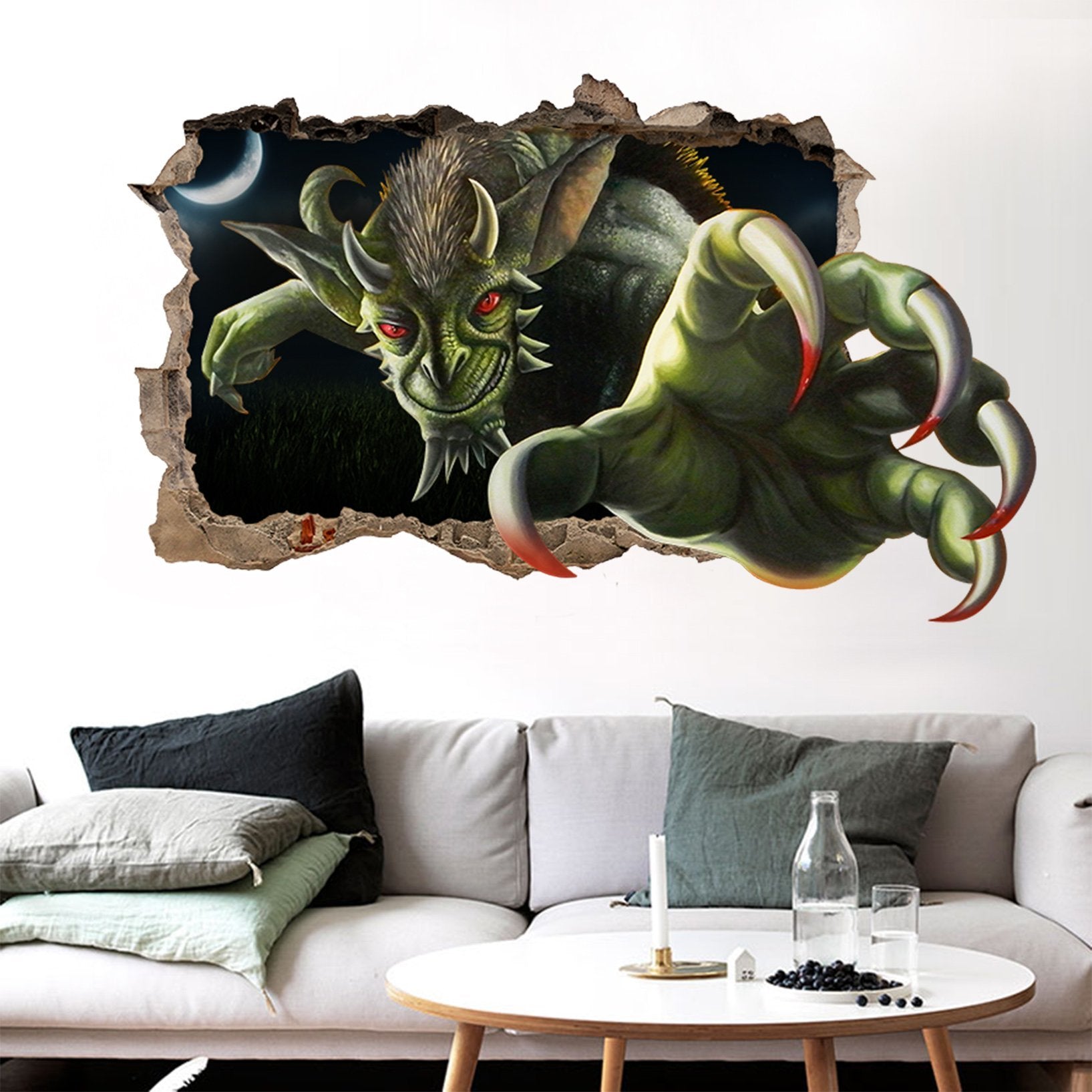 3D Monster 112 Broken Wall Murals Wallpaper AJ Wallpaper