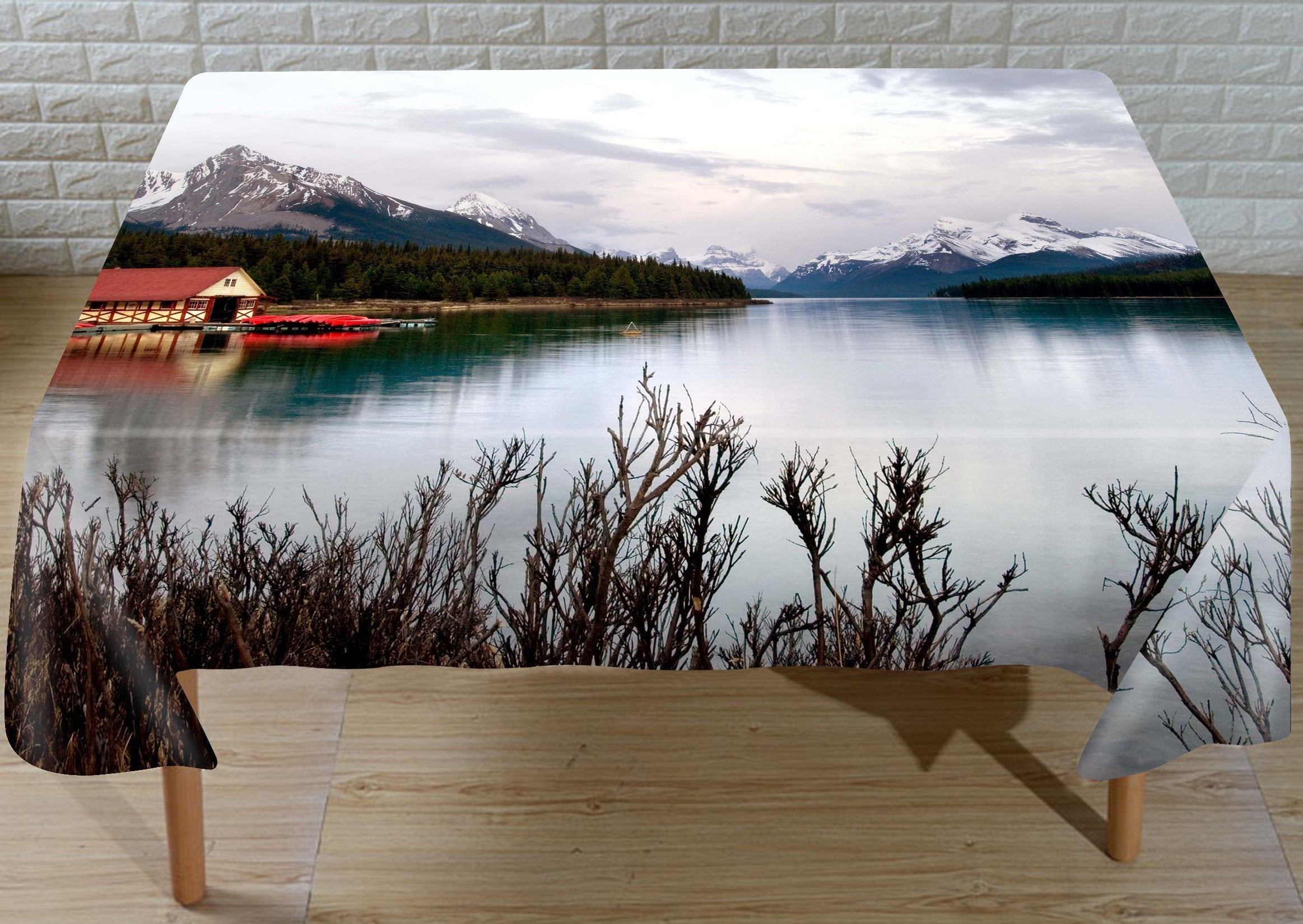 3D Lakeside Houses 847 Tablecloths Wallpaper AJ Wallpaper
