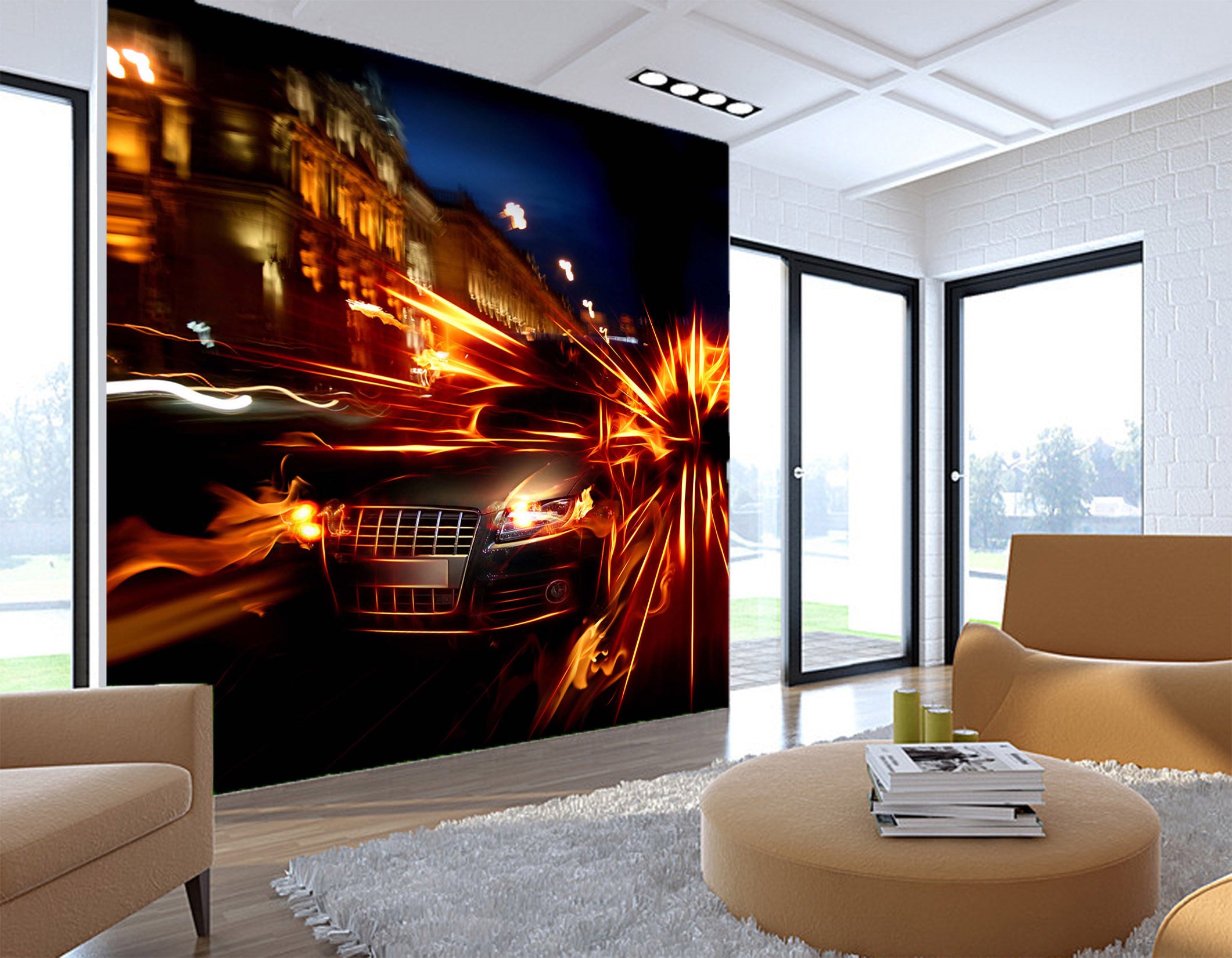 3D Street Racing 399 Vehicle Wall Murals