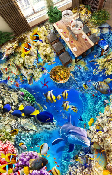 3D Undersea World Floor Mural Wallpaper AJ Wallpaper 2