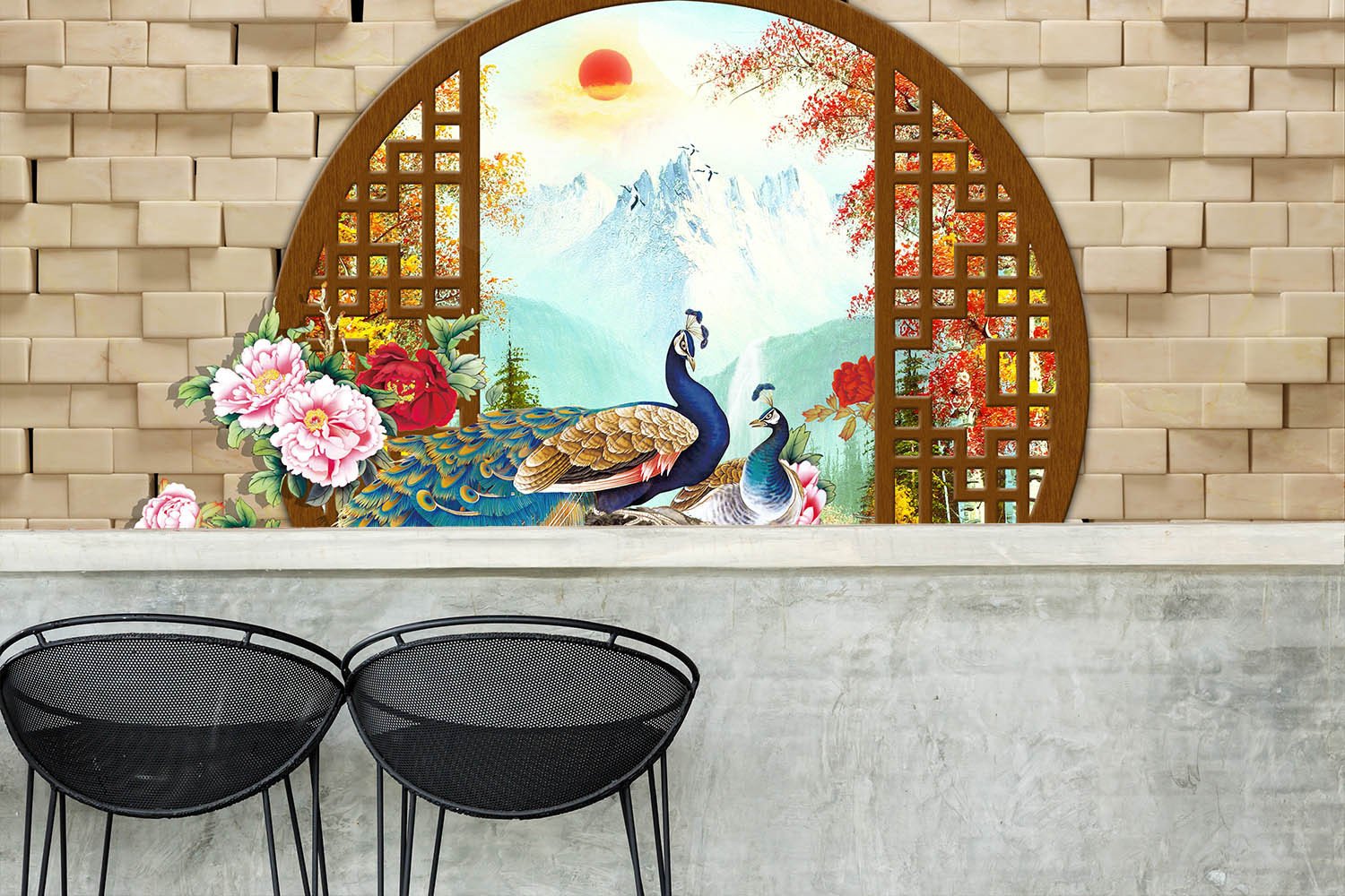 Peacock Garden Wallpaper AJ Wallpaper 2