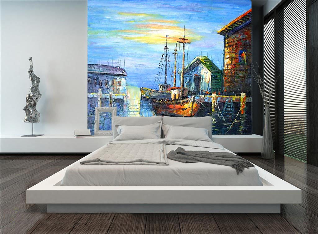 Dock Painting Wallpaper AJ Wallpaper