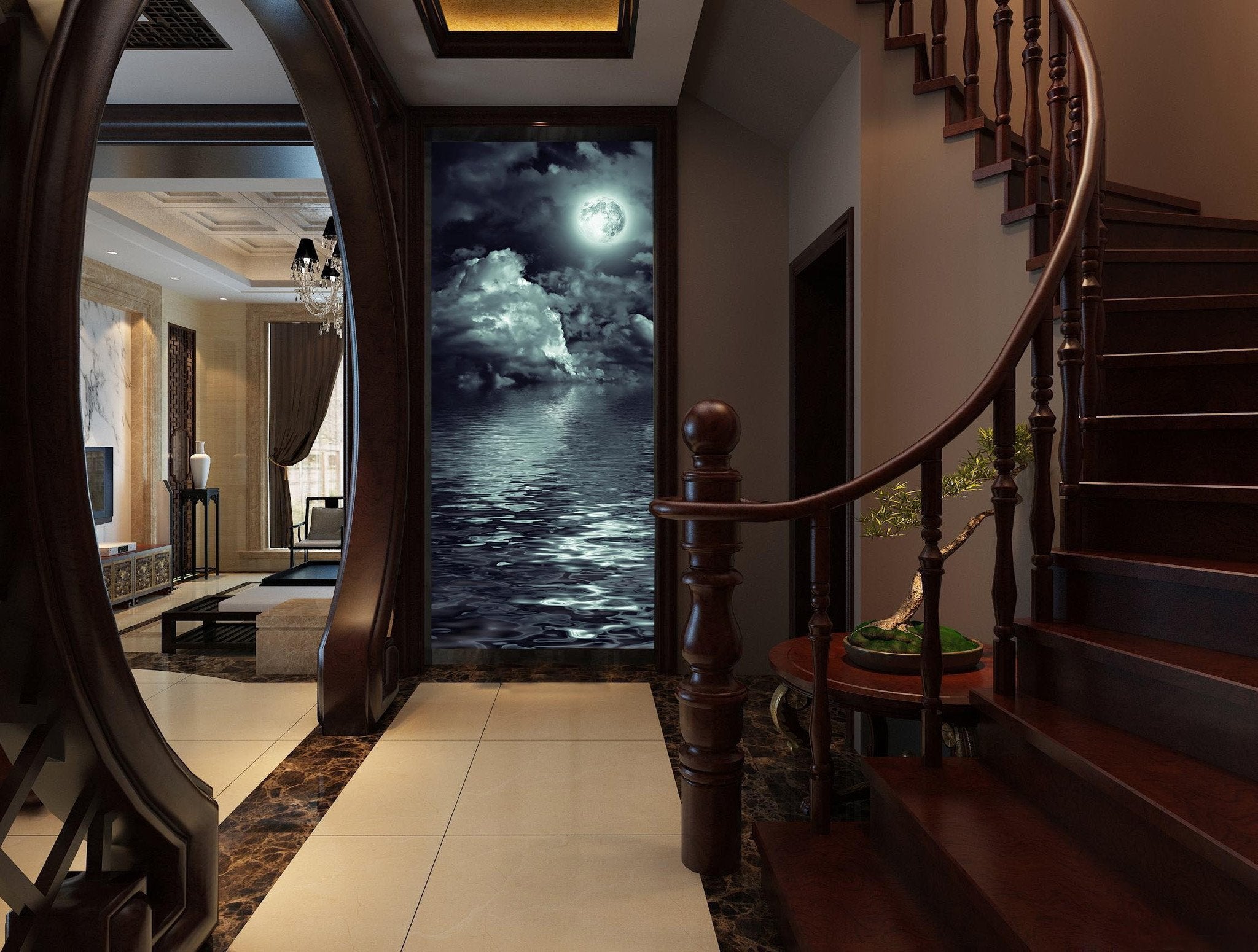 Sea Full Moon Wallpaper AJ Wallpaper