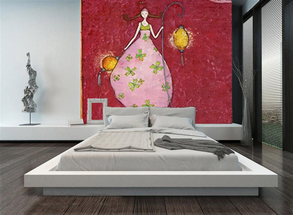 Holding Lanterns Girl Wallpaper AJ Wallpaper