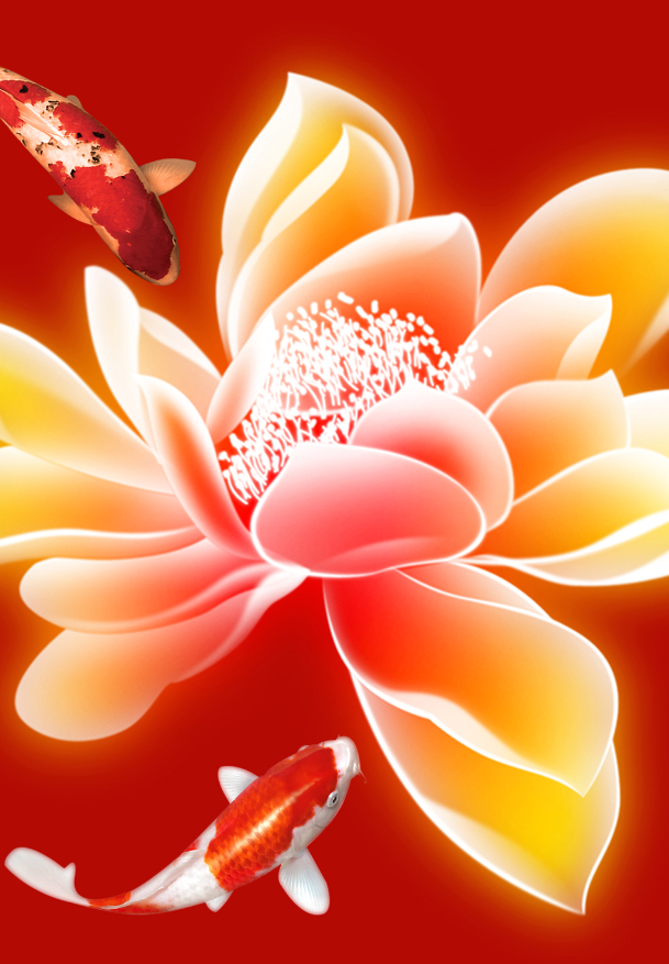 Fishes And Flowers Wallpaper AJ Wallpaper