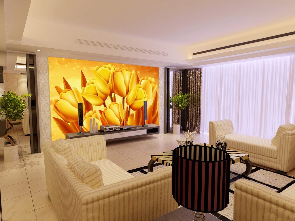 Bright Tulips Wallpaper AJ Wallpaper