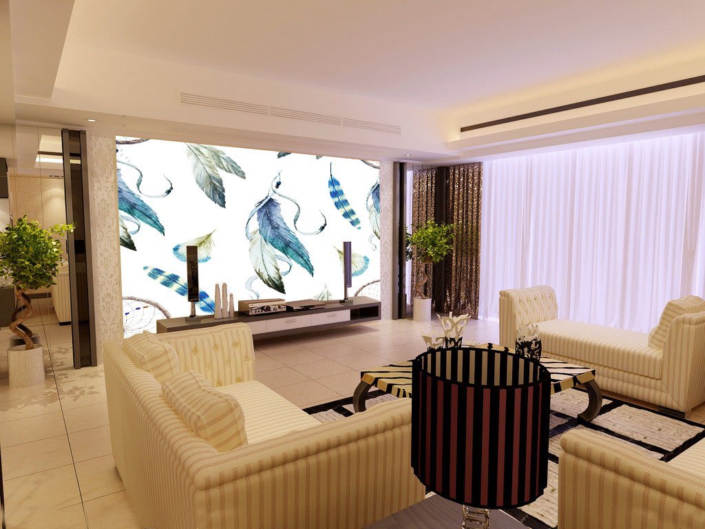 3D Floating Feather 193 Wallpaper AJ Wallpaper