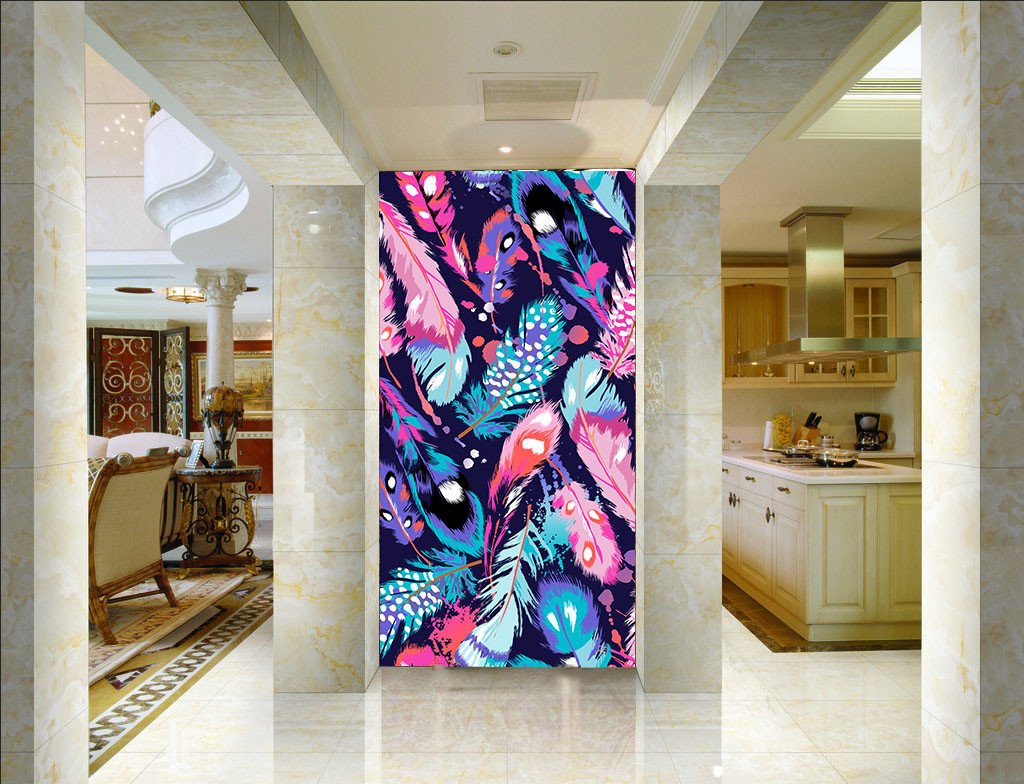 Colorful Feathers Wallpaper AJ Wallpaper