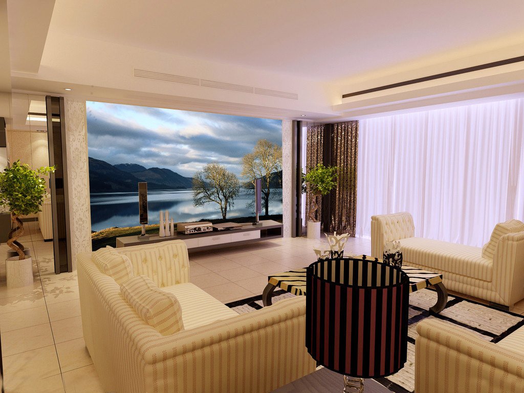 Waterside Trees Wallpaper AJ Wallpaper