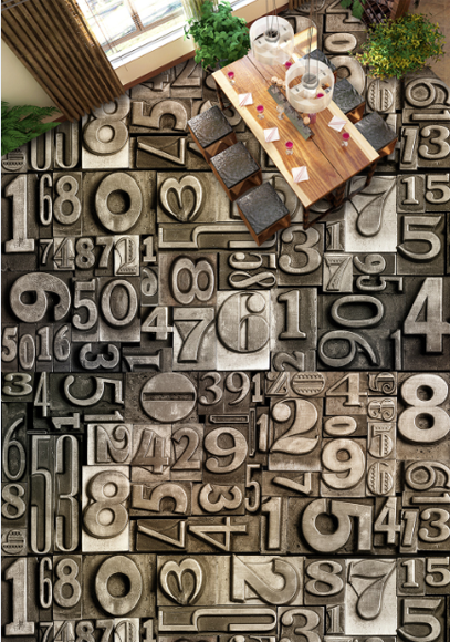 3D Numbers Floor Mural Wallpaper AJ Wallpaper 2