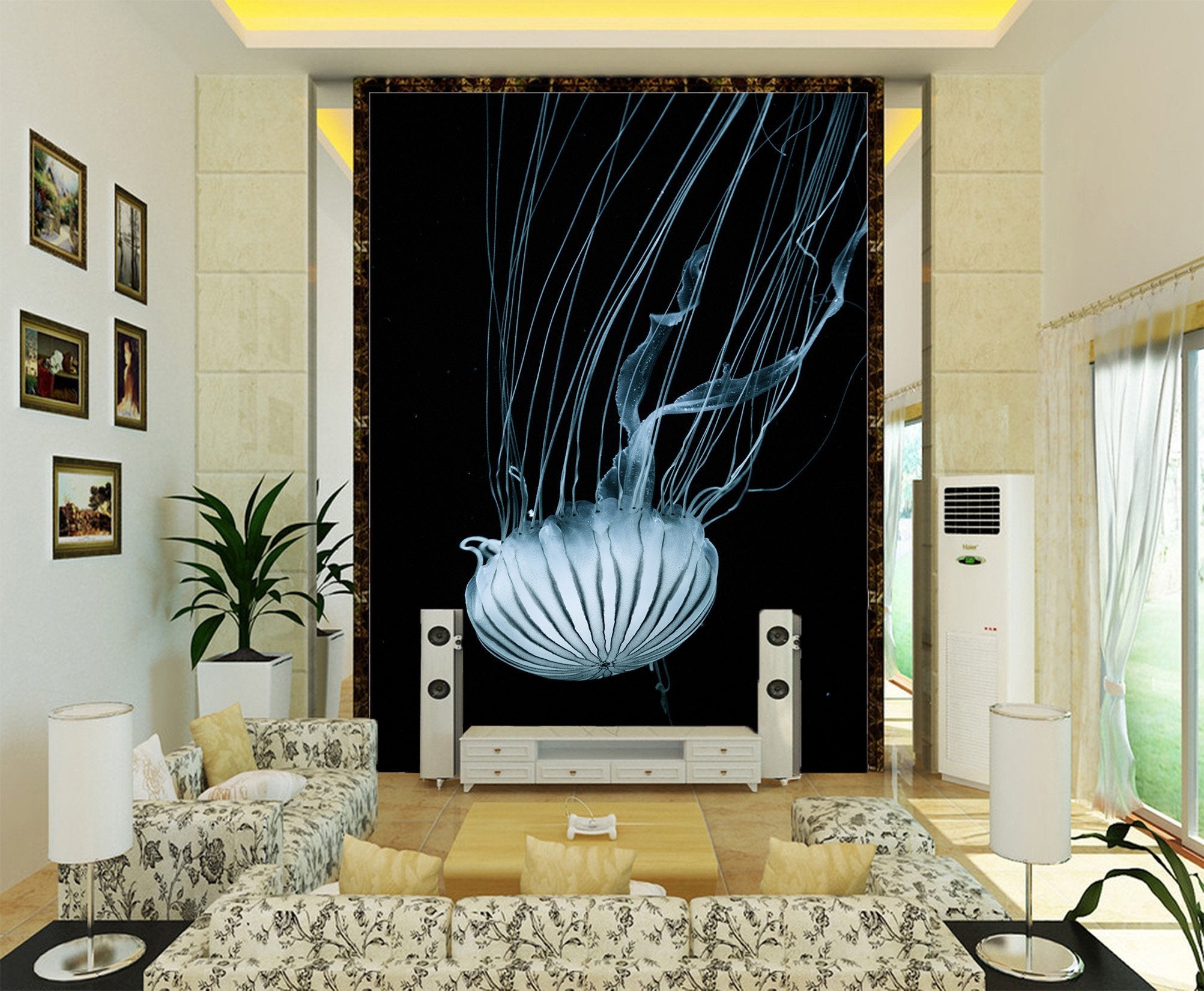 3D White Jellyfish 013 Wallpaper AJ Wallpaper