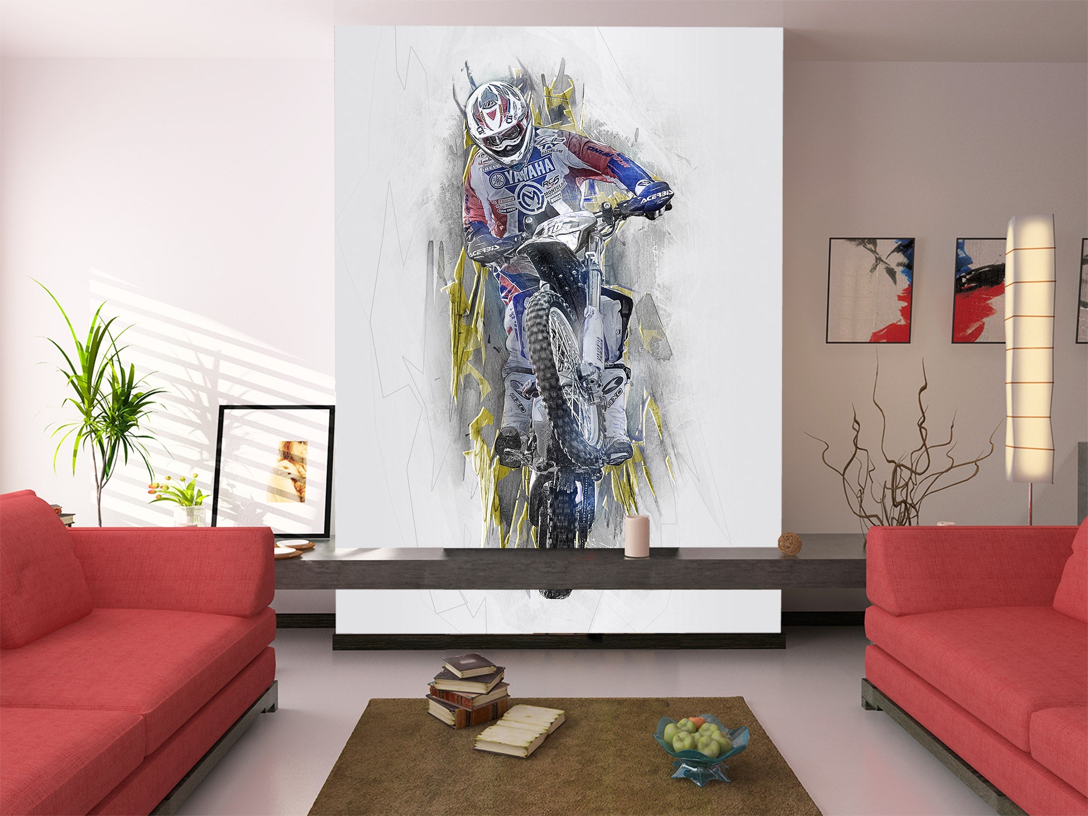 3D Dirt Bike Man 431 Vehicle Wall Murals