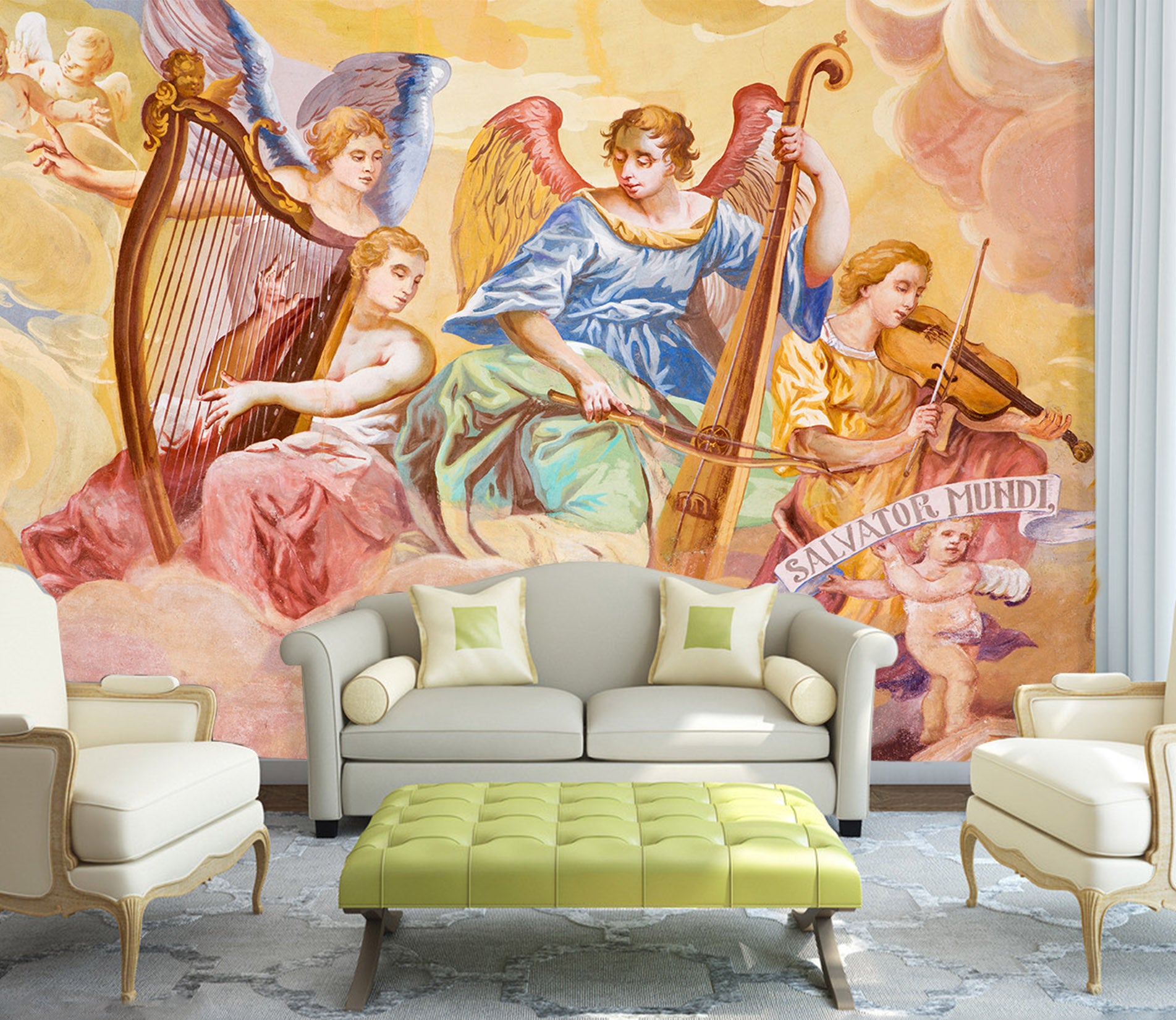 3D Play The Harp 1539 Wall Murals