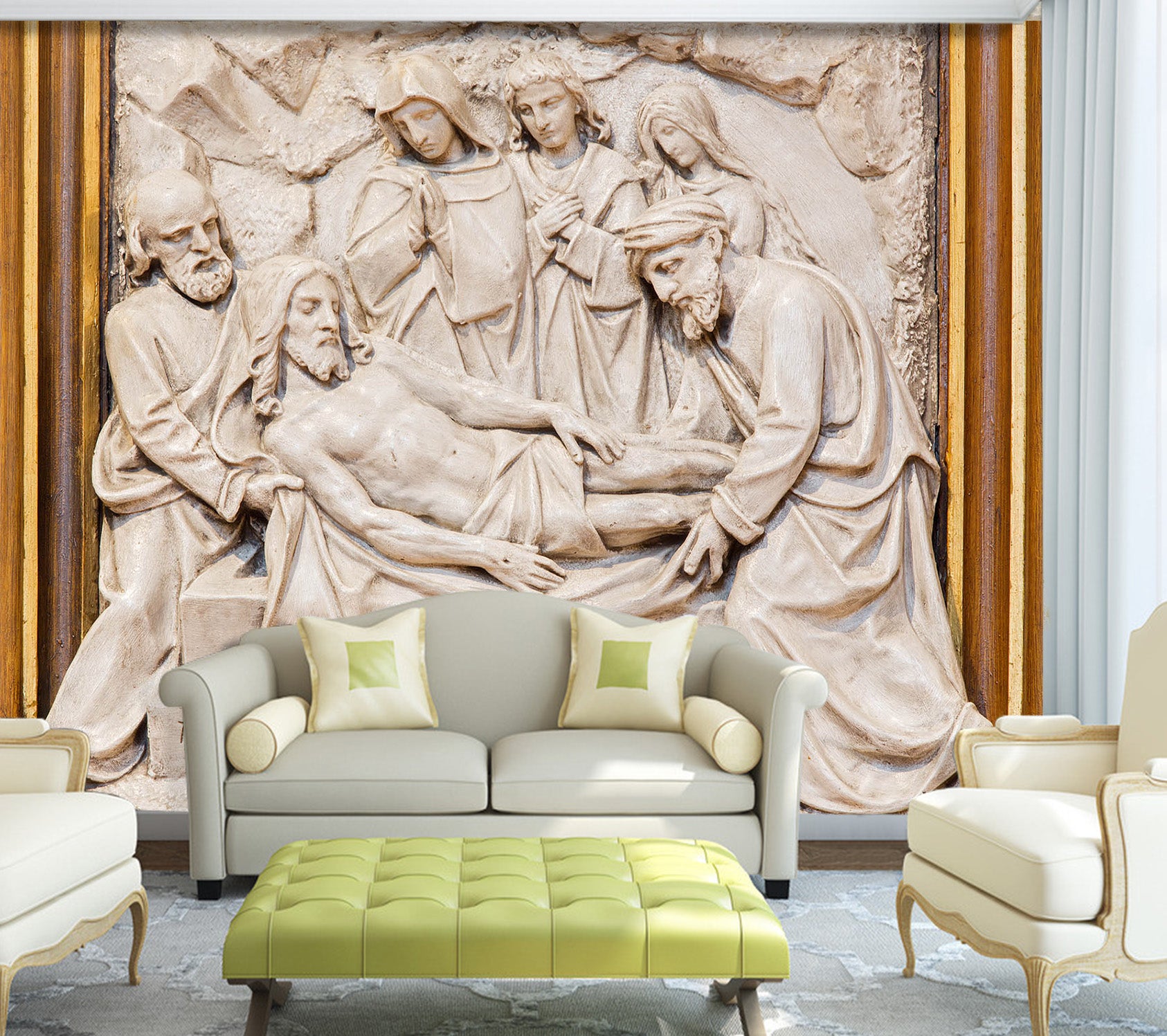 3D Carving Old Man 1536 Wall Murals