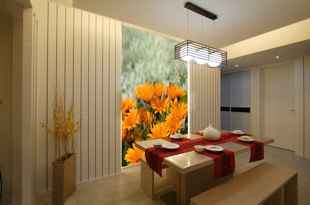 Orange Flowers Wallpaper AJ Wallpaper