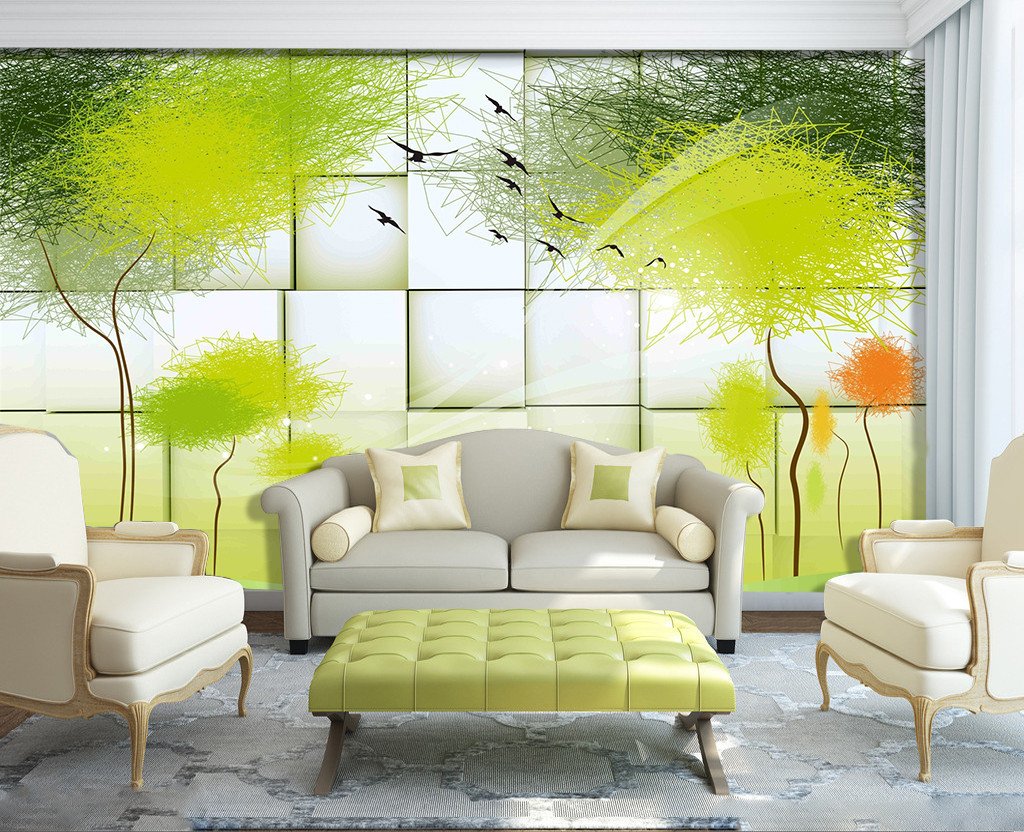 3D Painted Green Tree 98 Wallpaper AJ Wallpaper