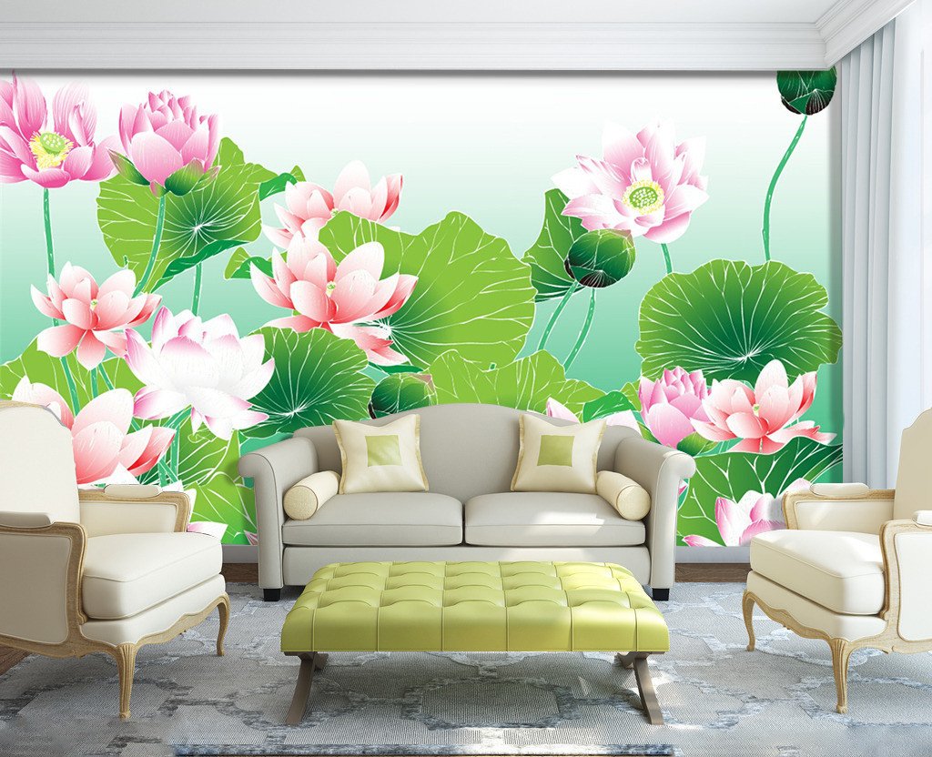 3D Louts Peony Pond 42 Wallpaper AJ Wallpaper