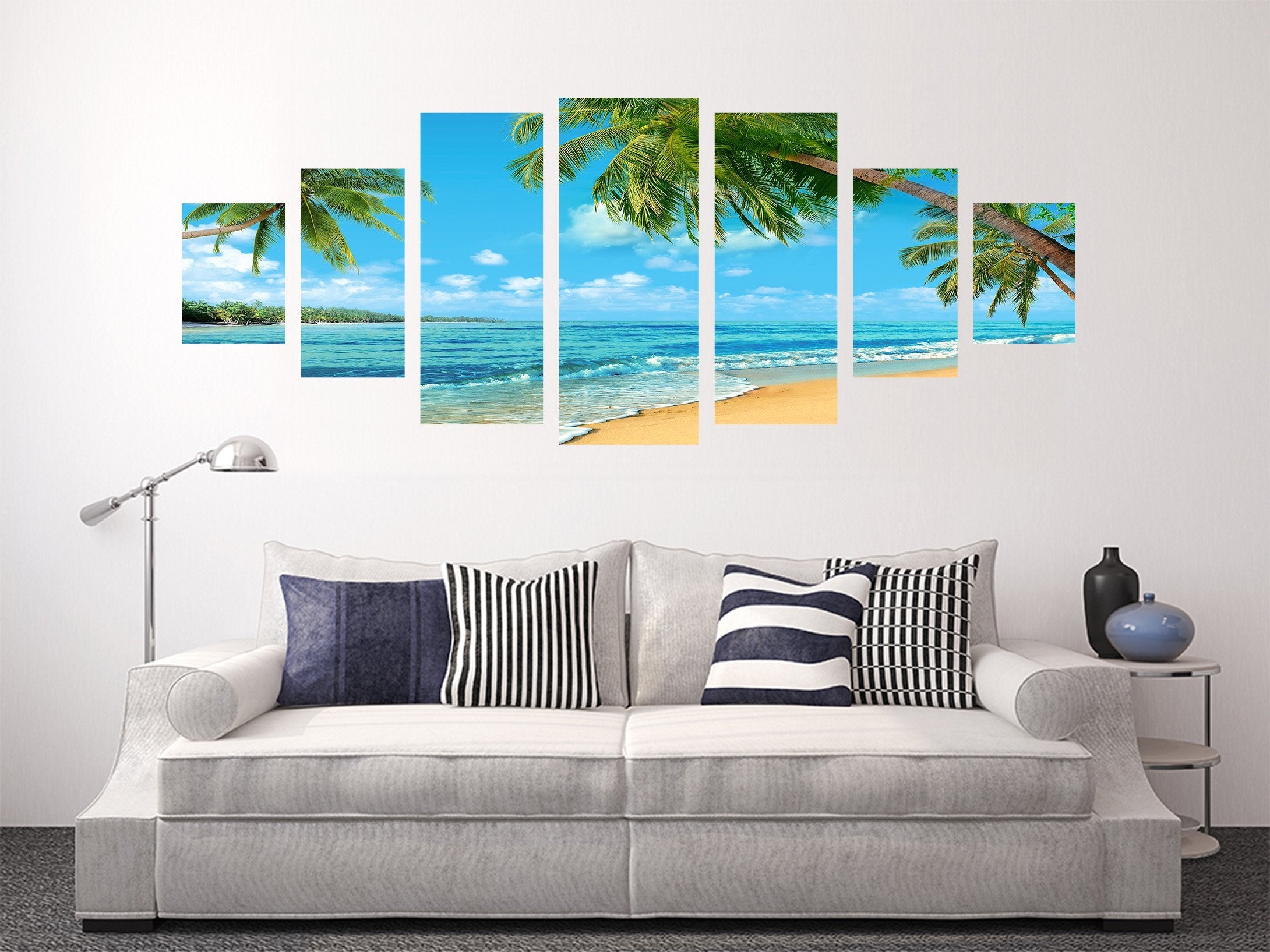 3D Seascape Beach 080 Unframed Print Wallpaper Wallpaper AJ Wallpaper