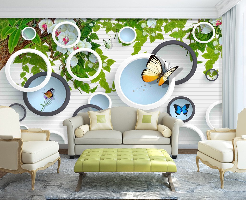 3D Butterfly Leaves 638 Wallpaper AJ Wallpaper