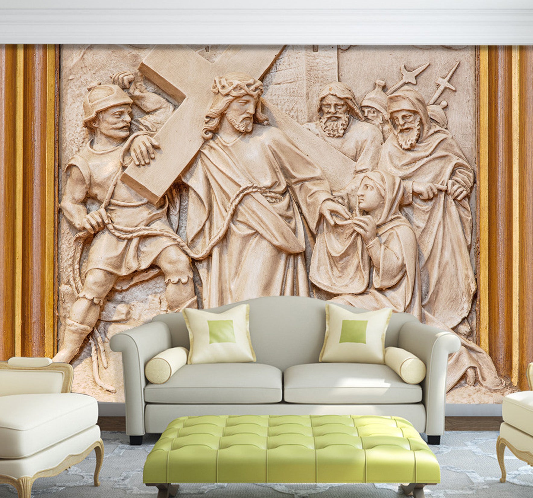 3D Carving Old Man 1537 Wall Murals