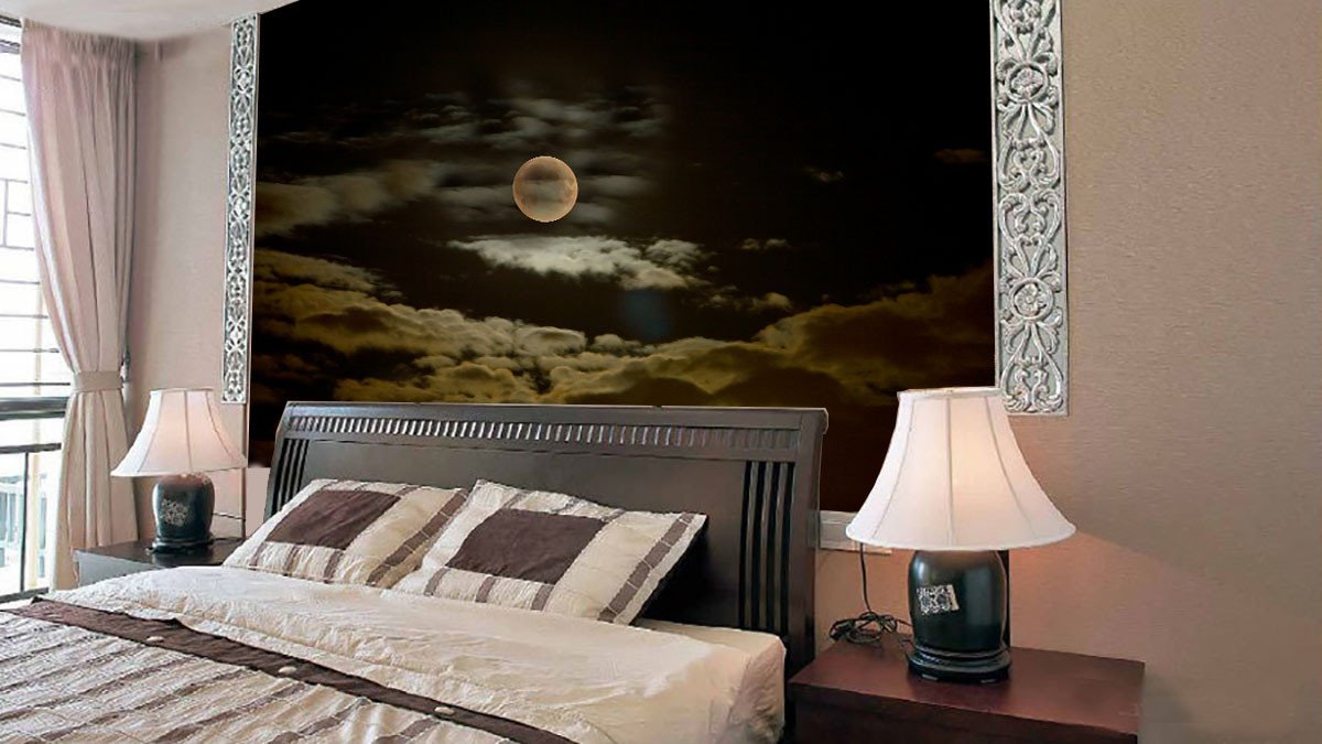 Cloudy Full Moon Wallpaper AJ Wallpaper