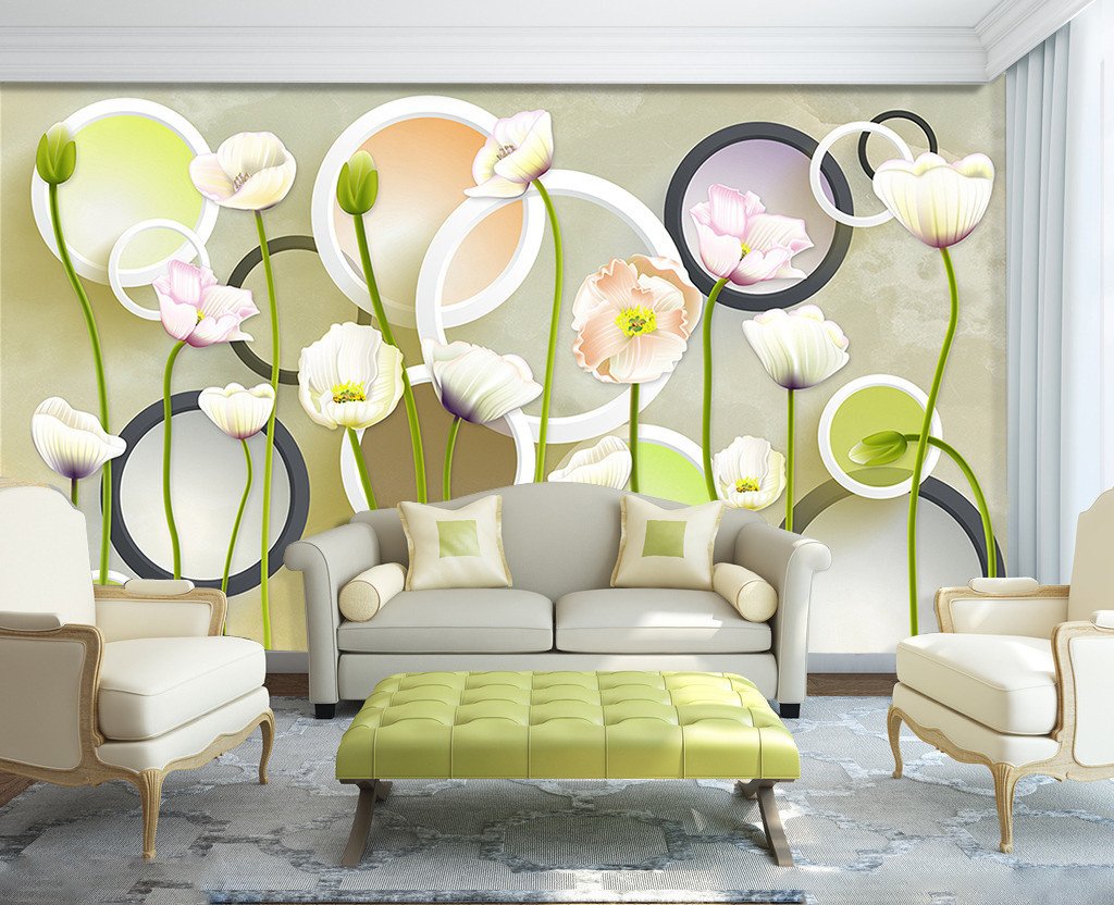 3D White Tulip Flower 121 Wallpaper AJ Wallpaper