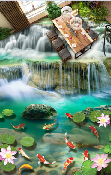 3D Beautiful River Floor Mural Wallpaper AJ Wallpaper 2
