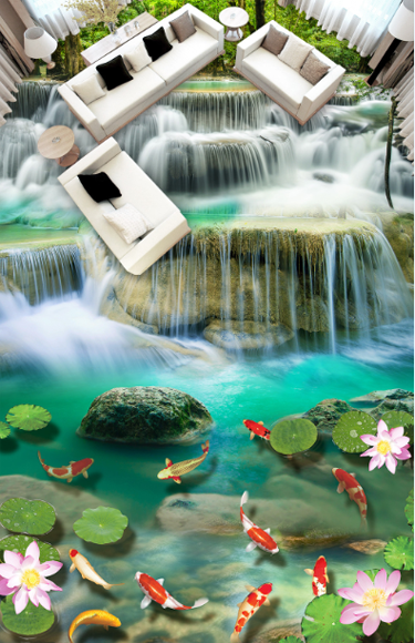 3D Beautiful River Floor Mural Wallpaper AJ Wallpaper 2