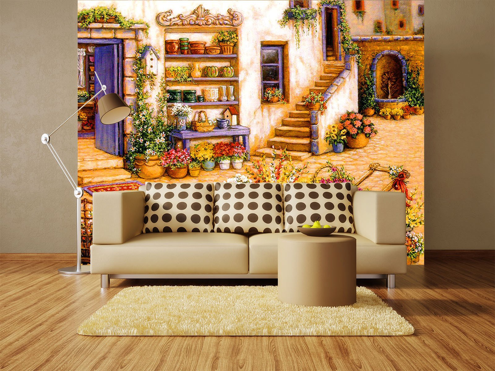 Yard Various Flowers Wallpaper AJ Wallpaper