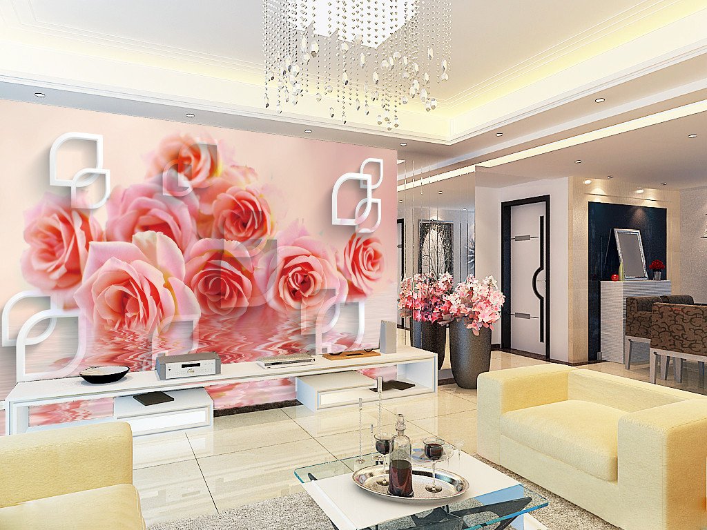 3D Red Flower Petal 028 Wallpaper AJ Wallpaper