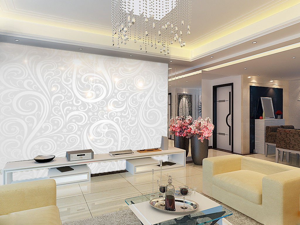 White Floral Wallpaper AJ Wallpaper