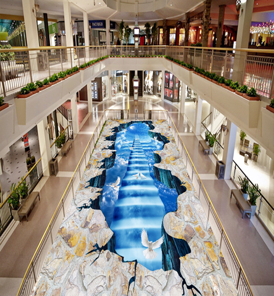3D Heaven Ladder Floor Mural Wallpaper AJ Wallpaper 2
