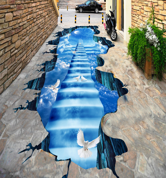 3D Heaven Ladder Floor Mural Wallpaper AJ Wallpaper 2