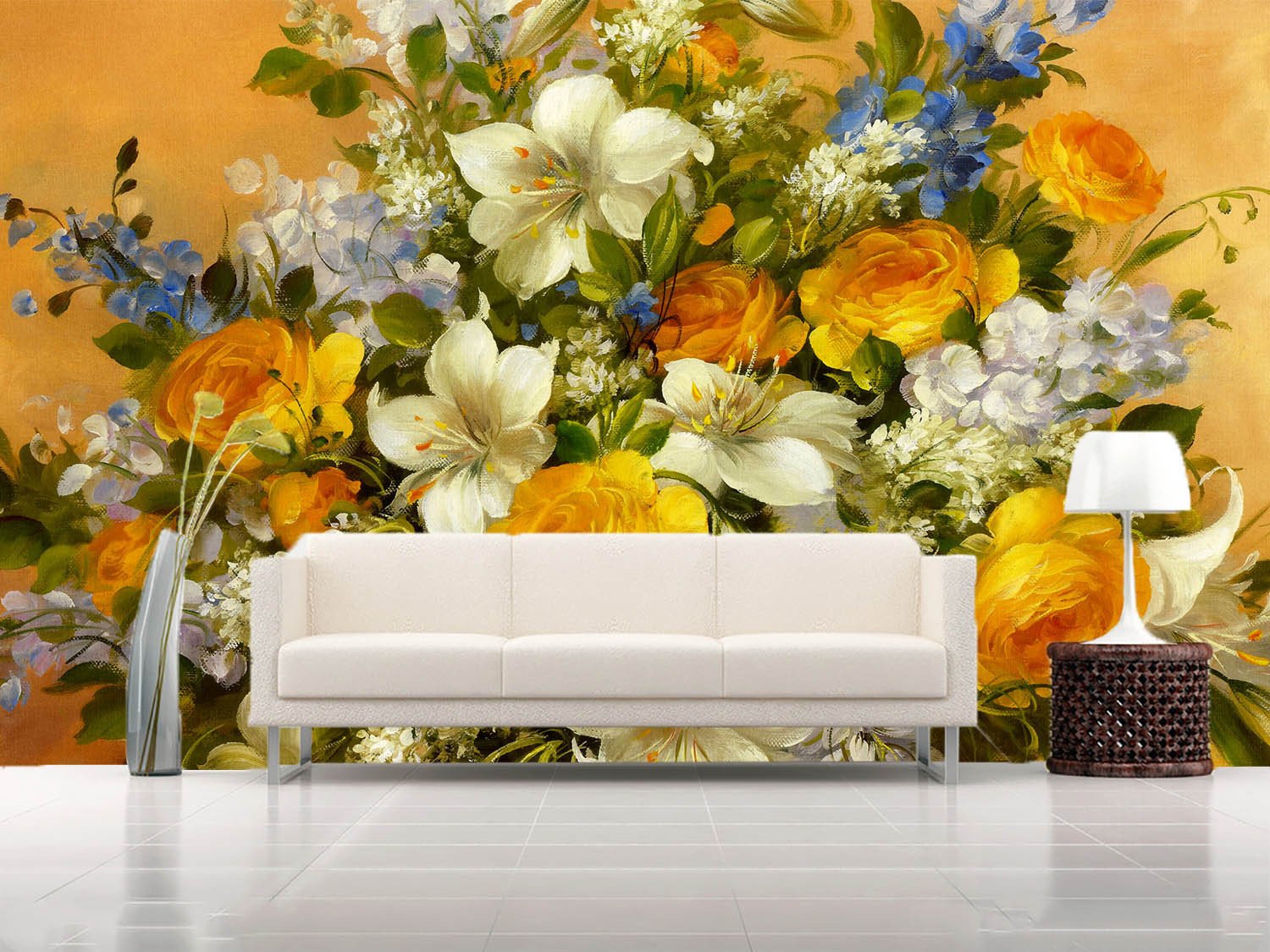 Elegant Flowers Painting Wallpaper AJ Wallpaper 2